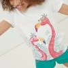 FatFace Flamingo Graphic White T-Shirt