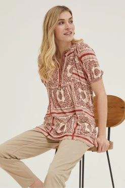 FatFace Natural Lou Bandana Tunic Top -Fashion Clothing Store BXP115s3