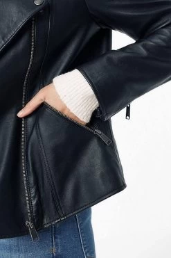 FatFace Bethany Black Leather Biker Jacket 5 FatFace Bethany Black Leather Biker Jacket -Fashion Clothing Store C04760s3