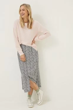 FatFace Hayward Springtime Black Midi Skirt -Fashion Clothing Store D57 527s3