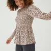 FatFace Fran Brown Meadow Spring Shirred Top