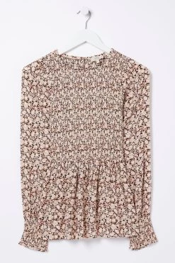 FatFace Fran Brown Meadow Spring Shirred Top 11 FatFace Fran Brown Meadow Spring Shirred Top -Fashion Clothing Store D57 532s6