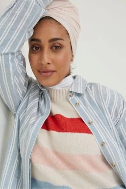 FatFace Blue Billie Stripe Longline Shirt -Fashion Clothing Store D57 534s5