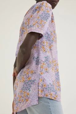 FatFace Purple Jodie Meadow Patch Blouse -Fashion Clothing Store D57 541s3