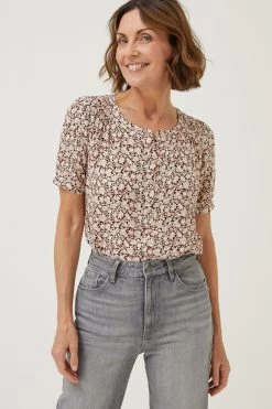 FatFace Brown Jodie Meadow Spring Blouse