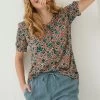 FatFace Orange Jodie Sketched Floral Blouse