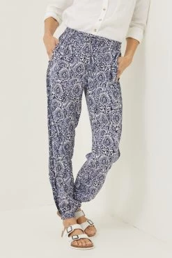FatFace Blue Lyme Watercolour Batik Trousers