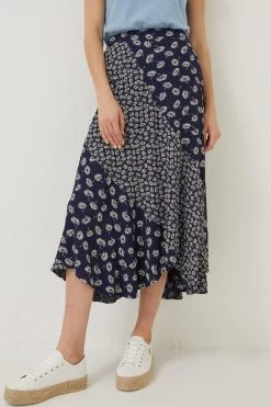 FatFace Blue Naomi Daisy Midi Skirt