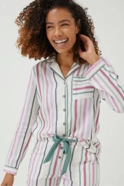 FatFace Natural Stripe Pyjama Set -Fashion Clothing Store D57 590s4