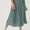 FatFace Green Millie Ditsy Pears Midi Skirt