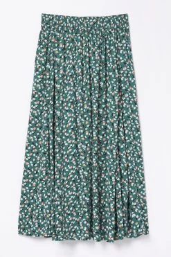 FatFace Green Millie Ditsy Pears Midi Skirt -Fashion Clothing Store D57 593s5