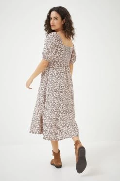 FatFace Tania Meadow Spring Midi Brown Dress -Fashion Clothing Store D57 773s5