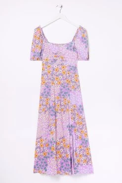 FatFace Purple Tania Meadow Midi Dress -Fashion Clothing Store D57 774s9