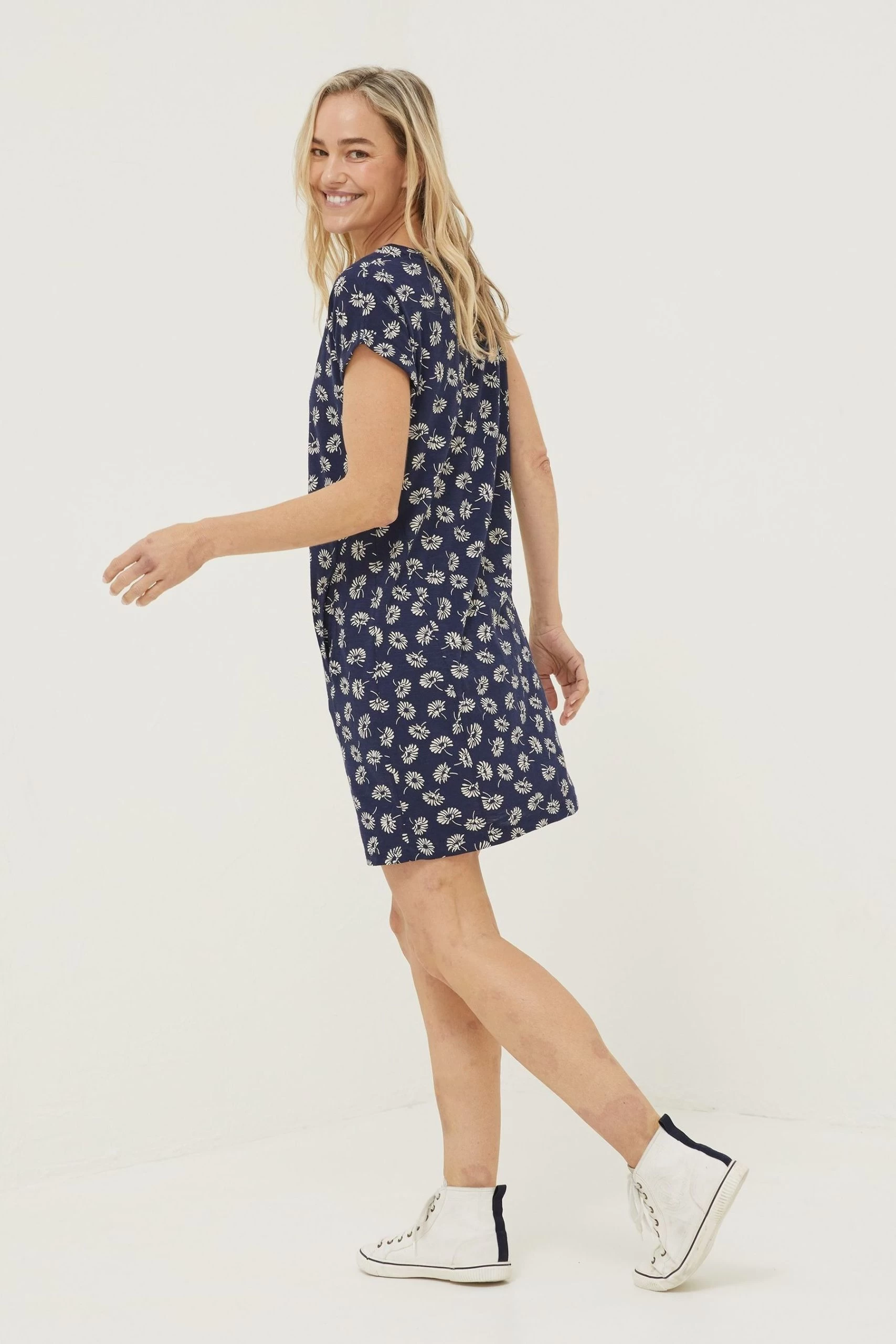 FatFace Blue Iris Daisy Jersey Dress 2 FatFace Blue Iris Daisy Jersey Dress - Image 2