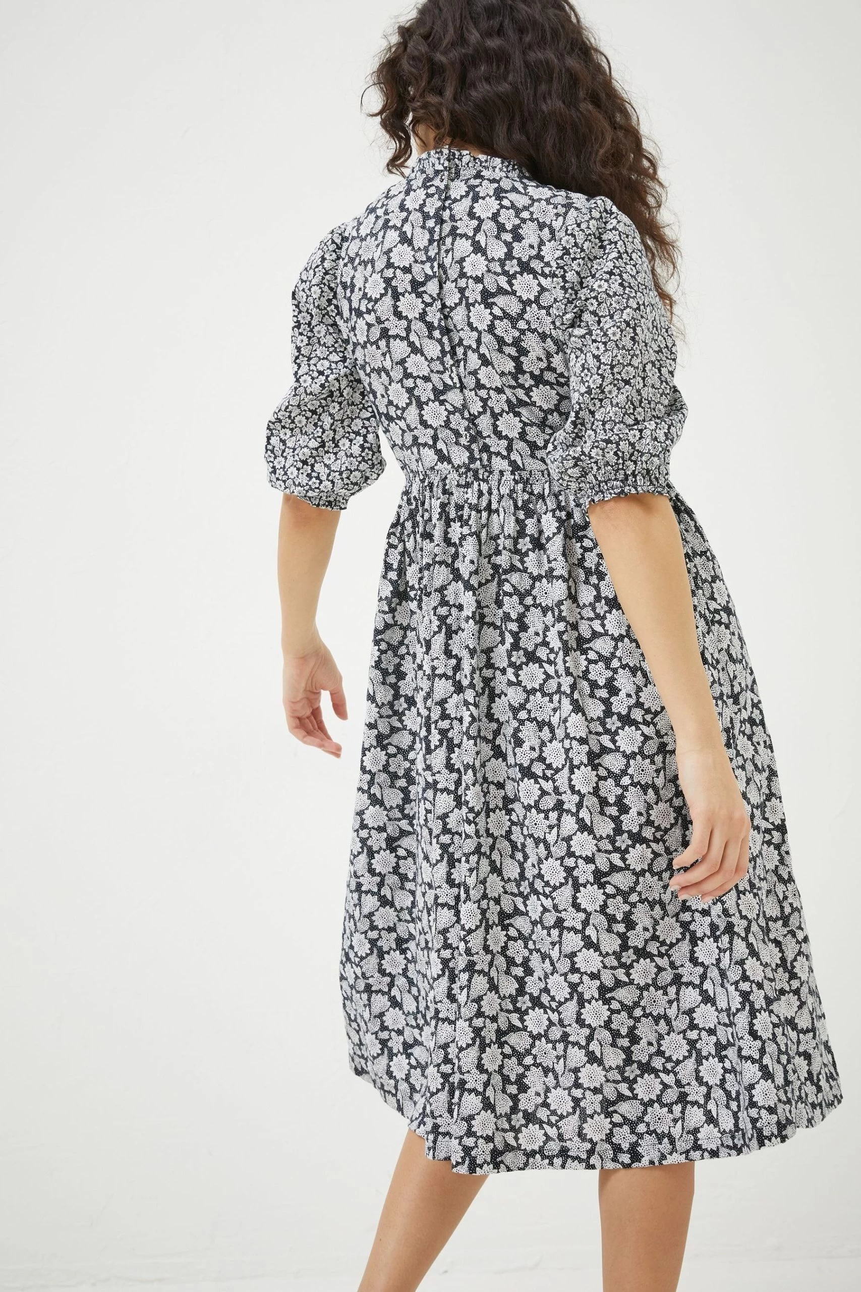 FatFace Hadley Springtime Midi Black Dress 2 FatFace Hadley Springtime Midi Black Dress - Image 2