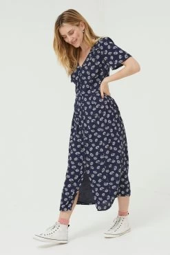 FatFace Blue Francis Daisy Midi Dress 11 FatFace Blue Francis Daisy Midi Dress -Fashion Clothing Store D57 780s4
