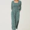 FatFace Green Adele Ditsy Pears Midi Dress