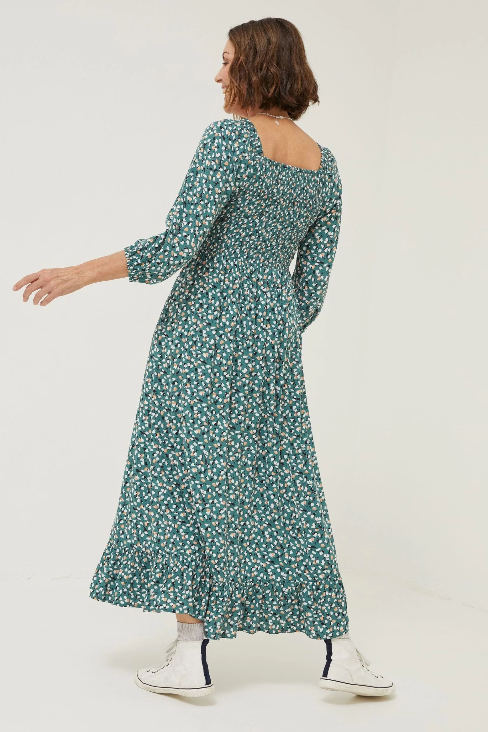 FatFace Green Adele Ditsy Pears Midi Dress 3 FatFace Green Adele Ditsy Pears Midi Dress - Image 3