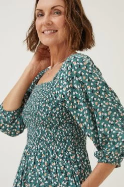 FatFace Green Adele Ditsy Pears Midi Dress 8 FatFace Green Adele Ditsy Pears Midi Dress -Fashion Clothing Store D57 782s4