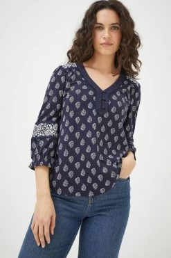 FatFace Blue Kai Batik Floral Top