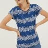 FatFace Blue Ivy Batik Stripe Graphic T-Shirt