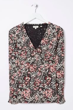 FatFace Rhian Blush Floral Black Top 7 FatFace Rhian Blush Floral Black Top -Fashion Clothing Store D57 801s4