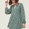 FatFace Green Poppy Ditsy Pears Tunic Top