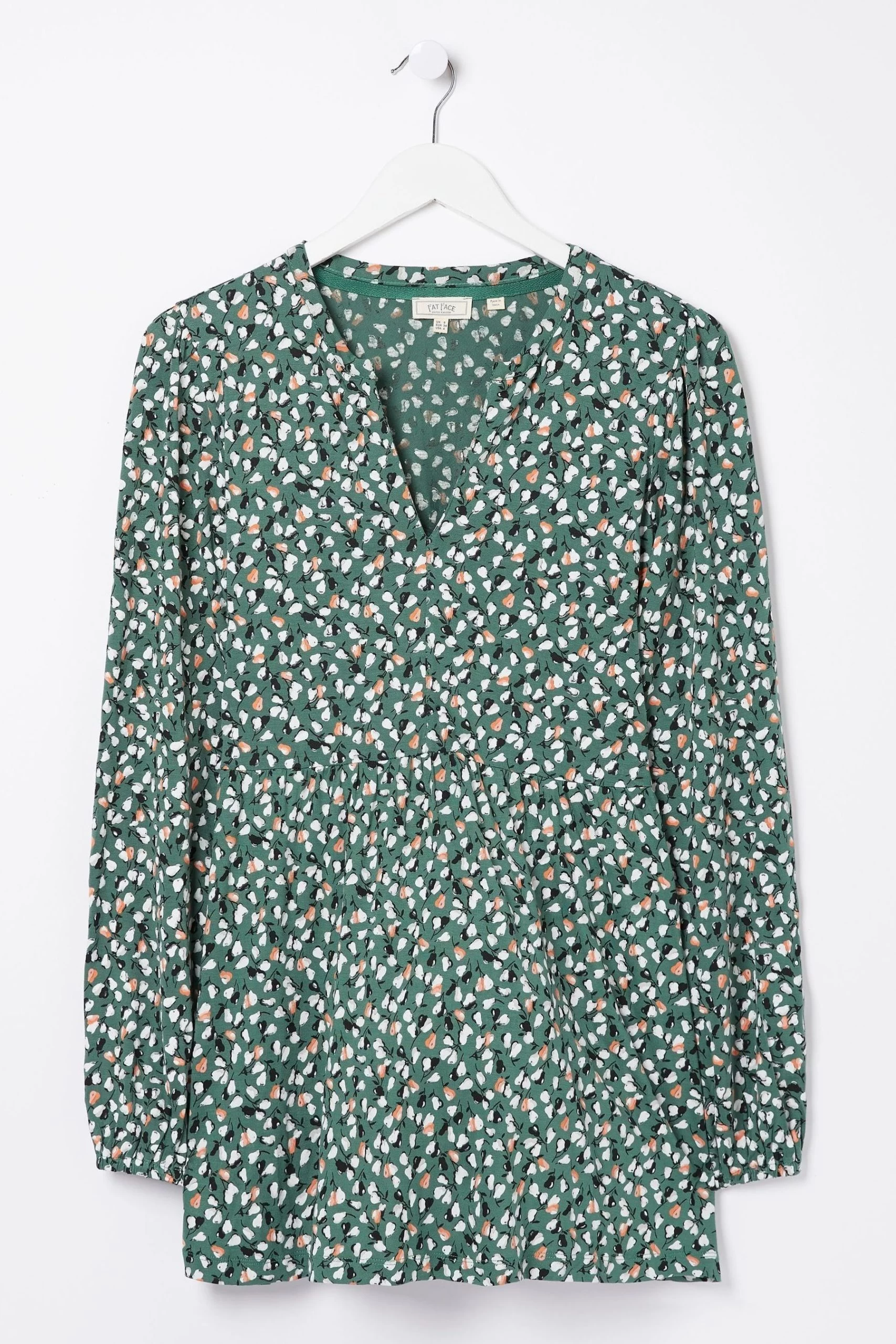 FatFace Green Poppy Ditsy Pears Tunic Top 5 FatFace Green Poppy Ditsy Pears Tunic Top - Image 5