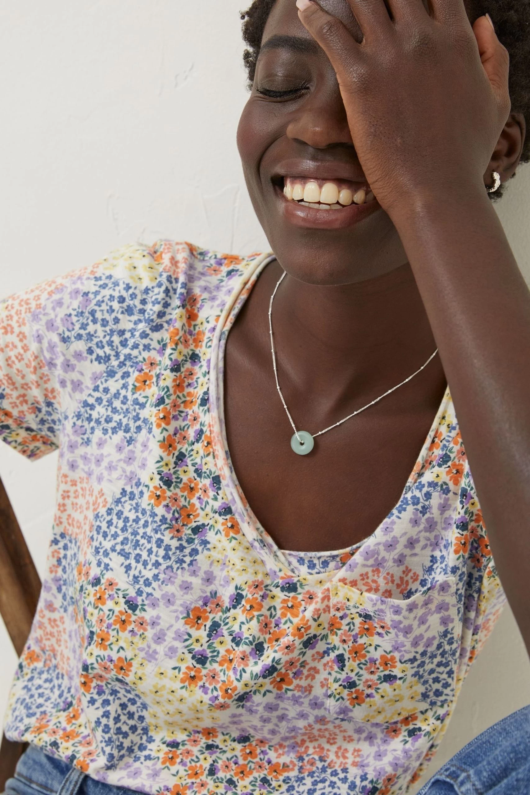 FatFace Natural Maggie Meadow Patchwork T-Shirt 4 FatFace Natural Maggie Meadow Patchwork T-Shirt - Image 4