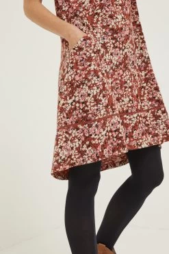 FatFace Simone Blush Jersey Brown Dress -Fashion Clothing Store D57 846s4