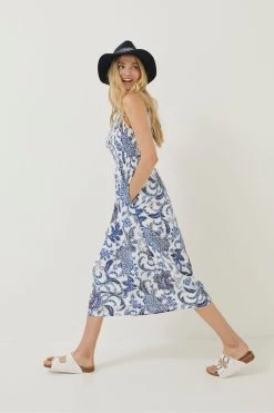 FatFace Natural Anna Palace Floral Midi Dress -Fashion Clothing Store D57 850s4