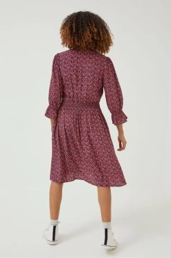 FatFace Red Maddox Retro Ditsy Dress -Fashion Clothing Store D57 851s3