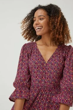 FatFace Red Maddox Retro Ditsy Dress -Fashion Clothing Store D57 851s5