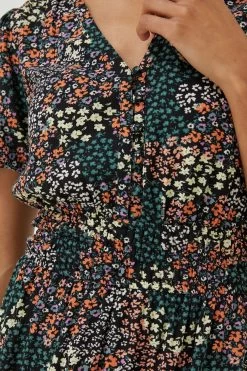 FatFace Lottie Meadow Patchwork Black Dress -Fashion Clothing Store D57 880s3