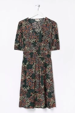 FatFace Lottie Meadow Patchwork Black Dress -Fashion Clothing Store D57 880s4