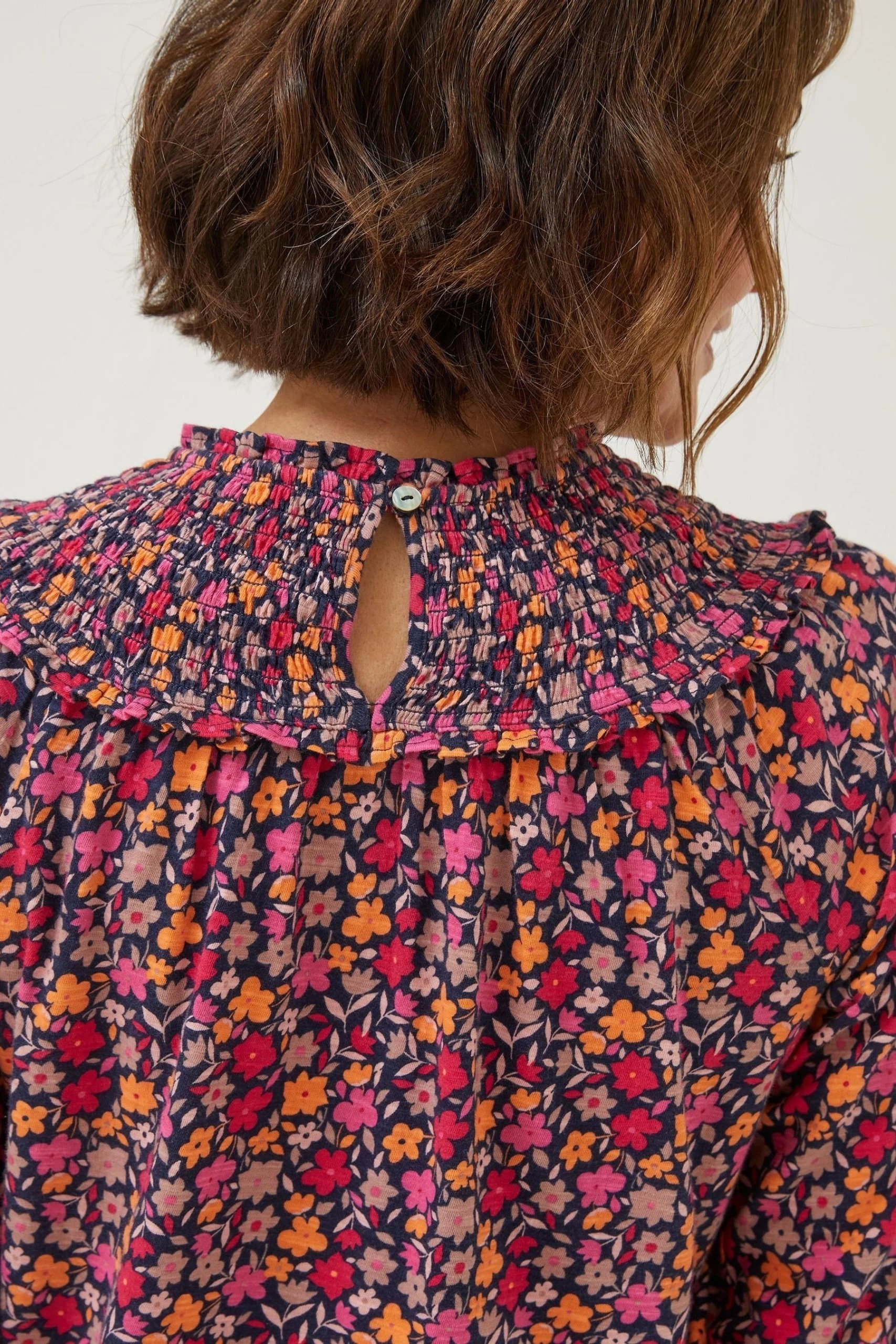 FatFace Red Sienna Retro Ditsy Smock Top 3 FatFace Red Sienna Retro Ditsy Smock Top - Image 3