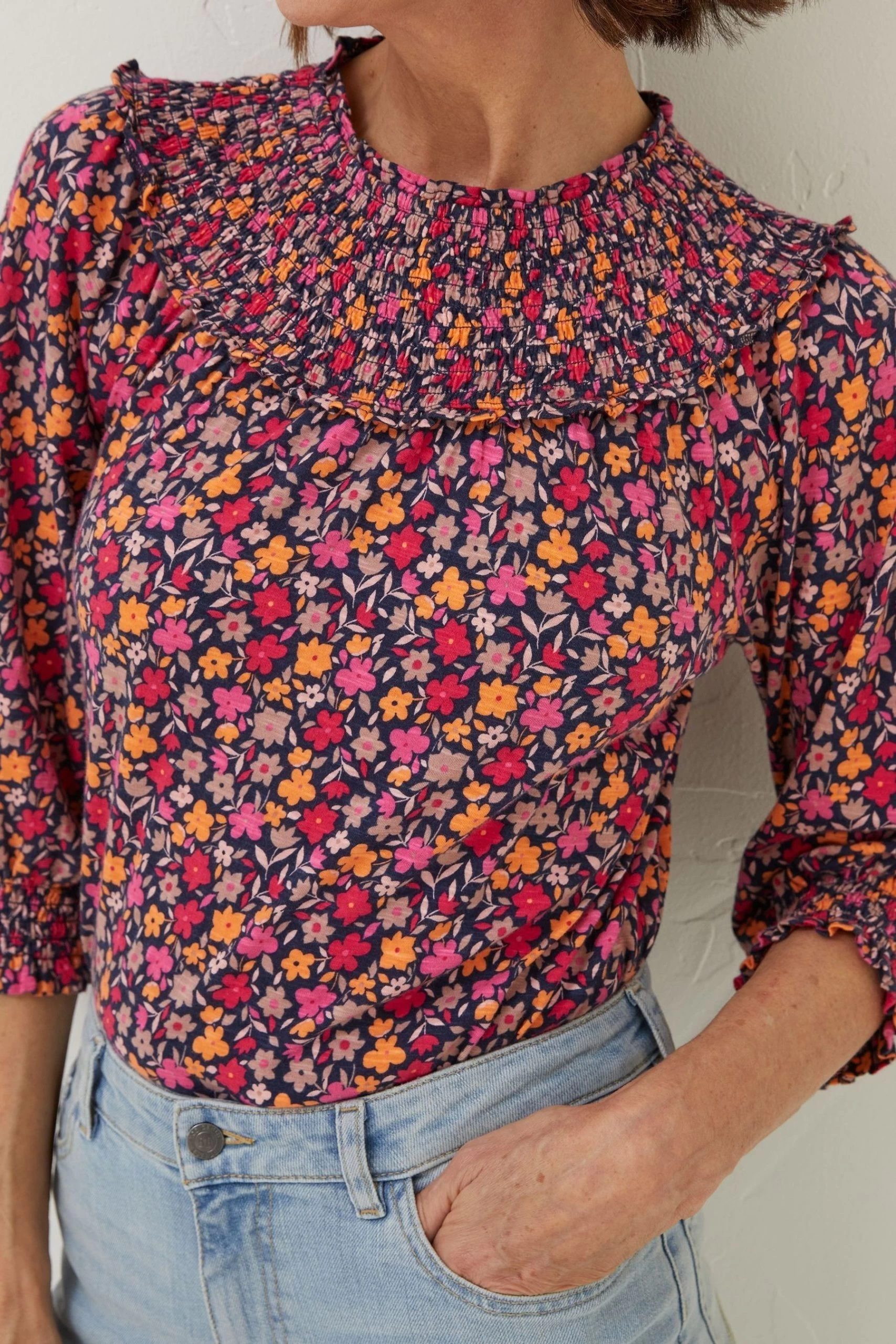 FatFace Red Sienna Retro Ditsy Smock Top 4 FatFace Red Sienna Retro Ditsy Smock Top - Image 4