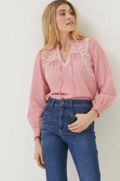 FatFace Red Nellie Stripe Blouse