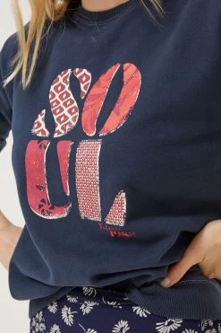 FatFace Blue Jennifer Soul Graphic Crew Sweatshirt -Fashion Clothing Store D57524s4