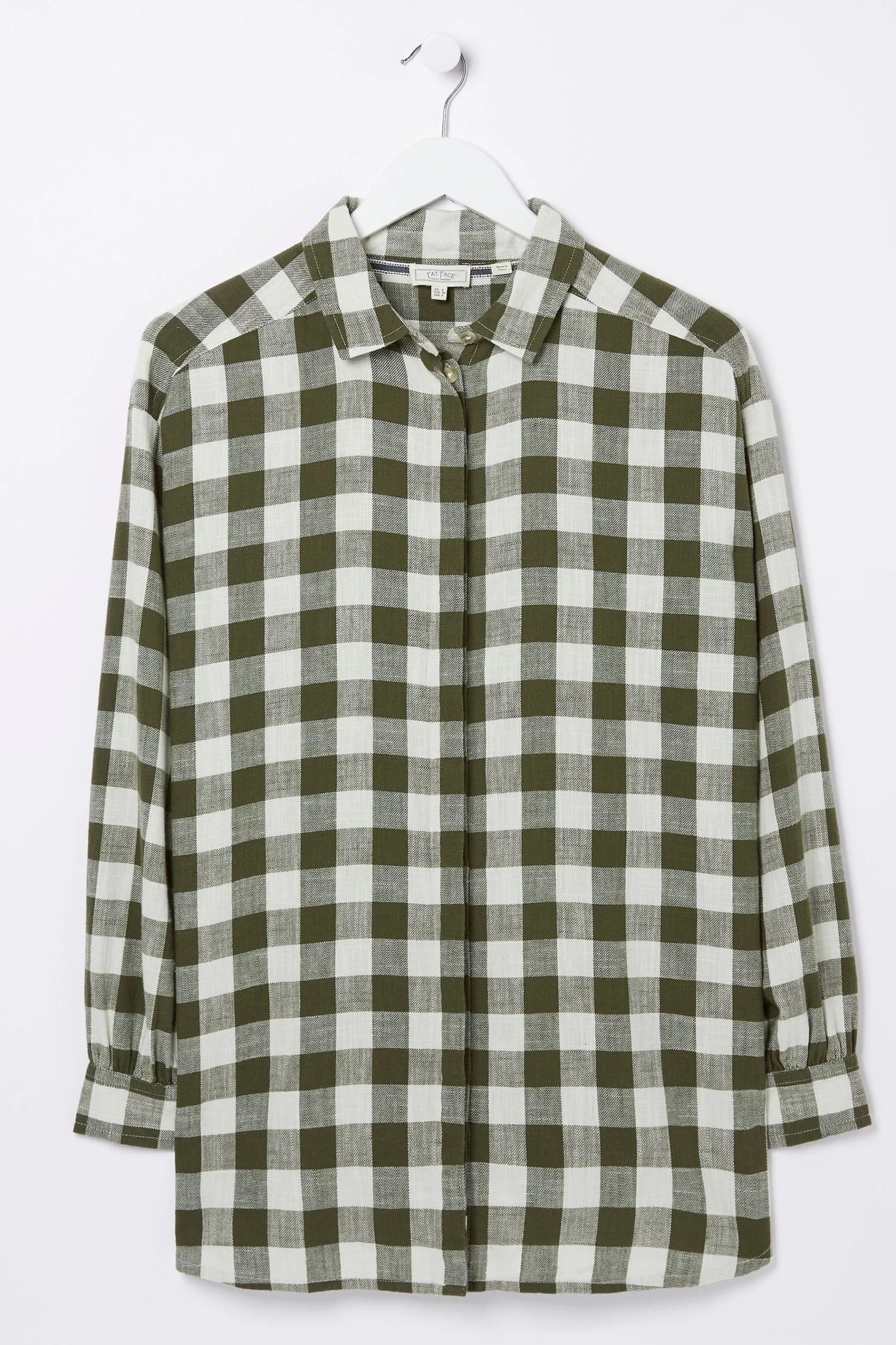 FatFace Green Billie Check Longline Shirt 6 FatFace Green Billie Check Longline Shirt - Image 6