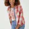 FatFace Red Frome Relaxed Check Shirt