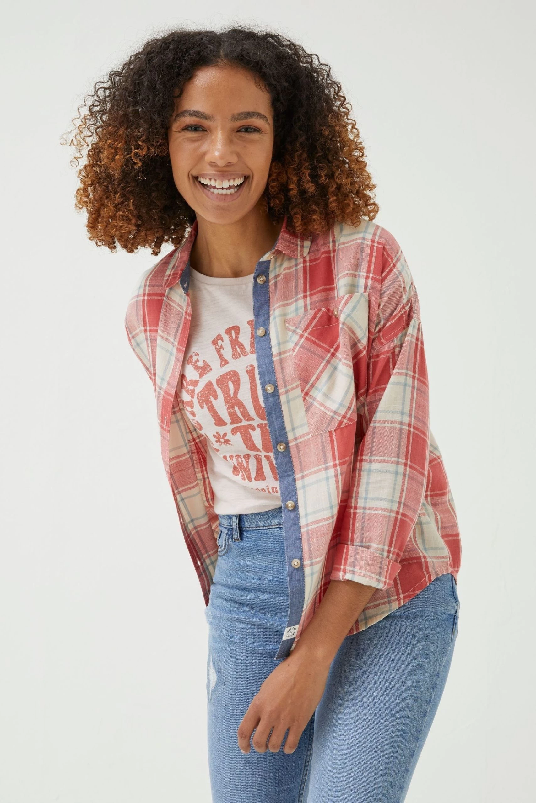 FatFace Red Frome Relaxed Check Shirt 1 FatFace Red Frome Relaxed Check Shirt