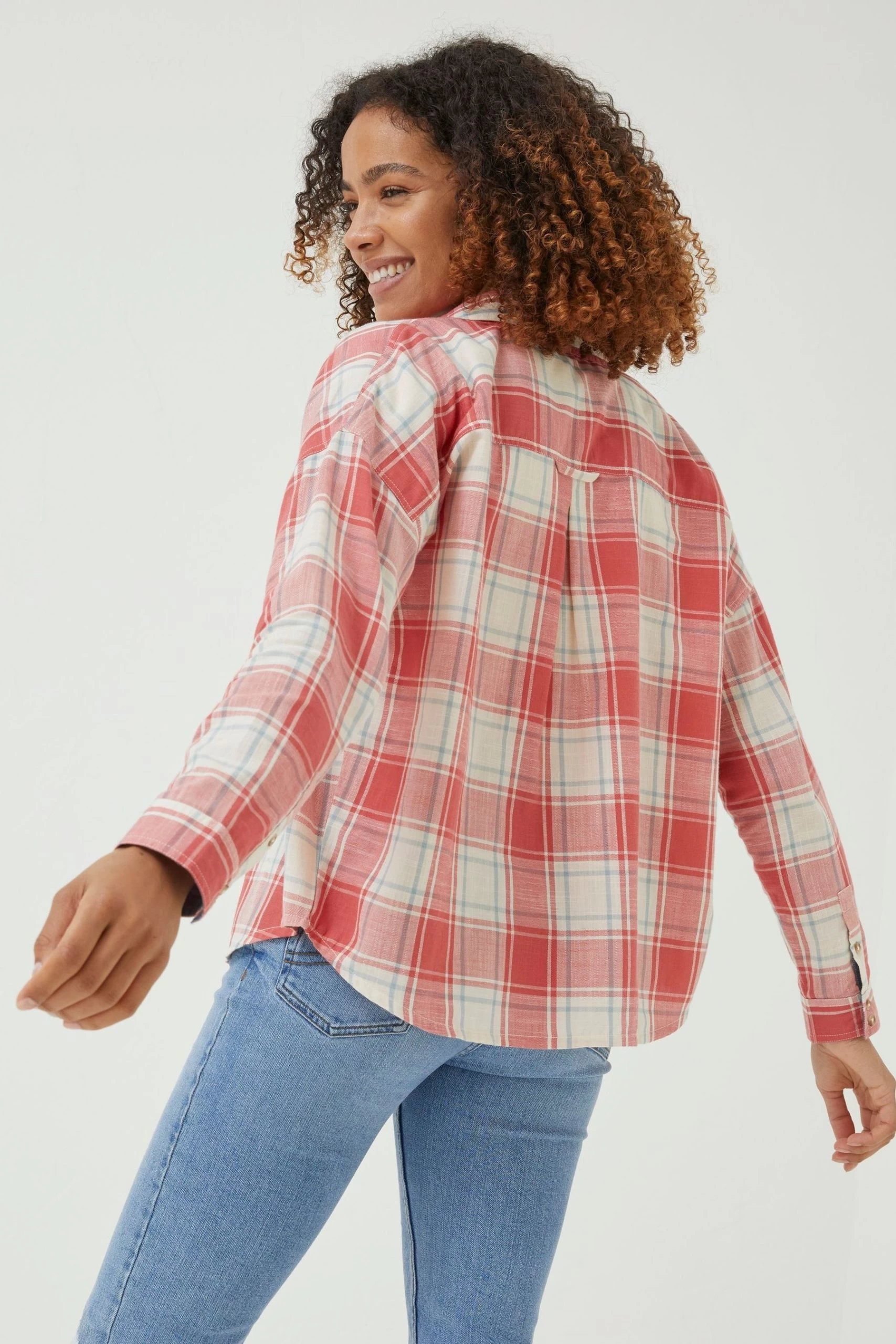 FatFace Red Frome Relaxed Check Shirt 2 FatFace Red Frome Relaxed Check Shirt - Image 2
