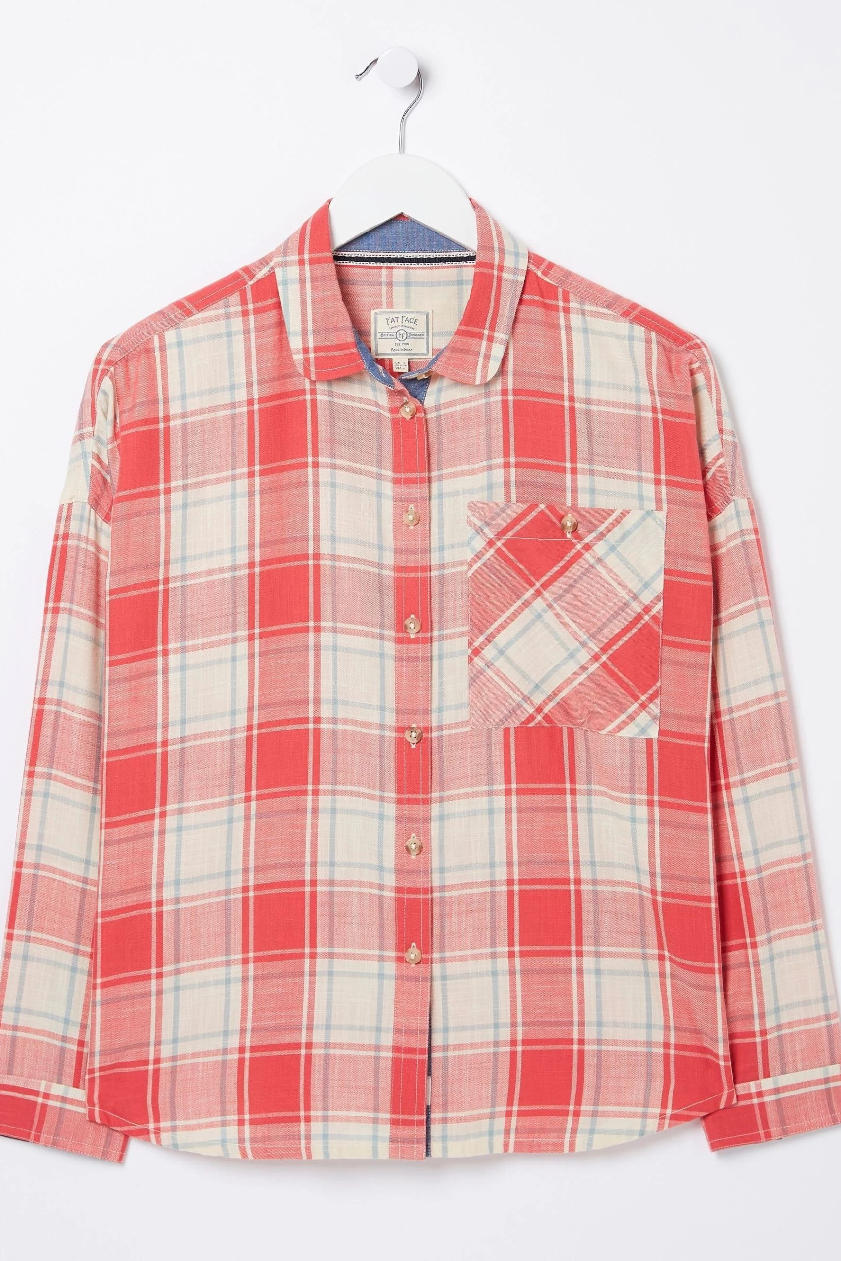 FatFace Red Frome Relaxed Check Shirt 5 FatFace Red Frome Relaxed Check Shirt - Image 5