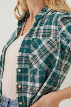 FatFace Green Olivia Check Shirt -Fashion Clothing Store D57540s4