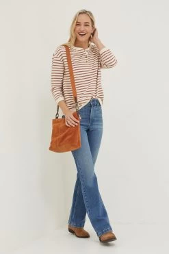 FatFace Brown Southbourne Stripe Sweat Top -Fashion Clothing Store D57550s3