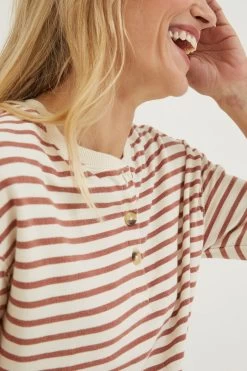 FatFace Brown Southbourne Stripe Sweat Top -Fashion Clothing Store D57550s4