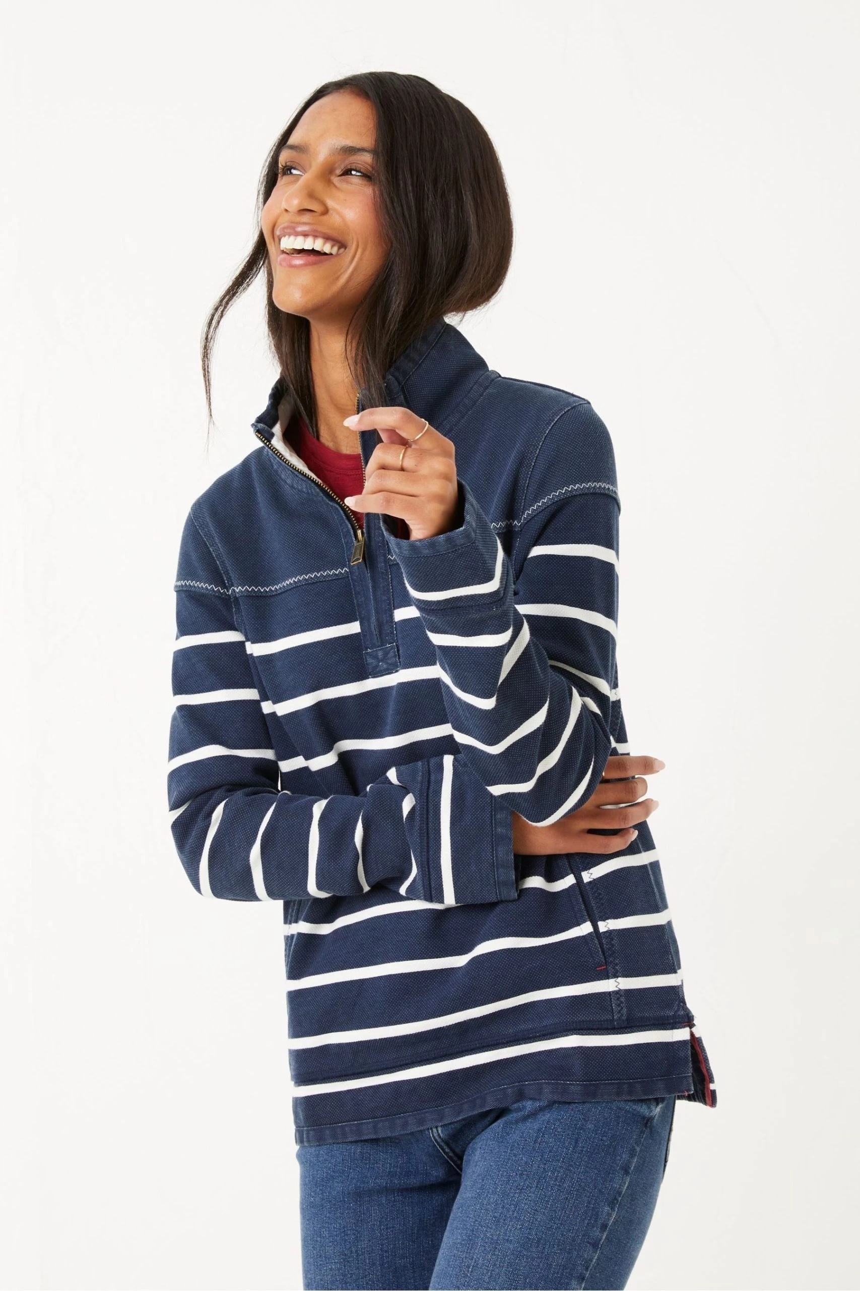 FatFace Blue Airlie Classic Breton Sweatshirt 1 FatFace Blue Airlie Classic Breton Sweatshirt