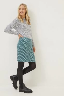 FatFace Green Jennie Ikat Skirt -Fashion Clothing Store D57564s3