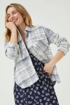 FatFace Natural Frome Relaxed Check Shirt